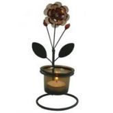 Castical de Vidro com Flor Marron